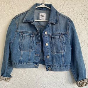 Zara cropped denim jacket